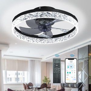 Tanwo - 20" Bladeless Ceiling Fan w/Light